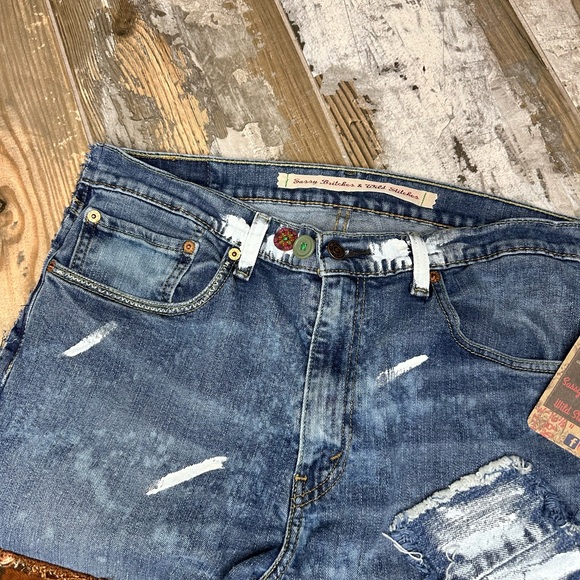 UpCycled Reworked Handmade Vintage Levi’s Jeans like Magnolia Pearl Jaded Gypsy - Picture 4 of 8